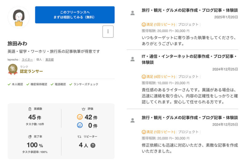 クラウドソーシング実績